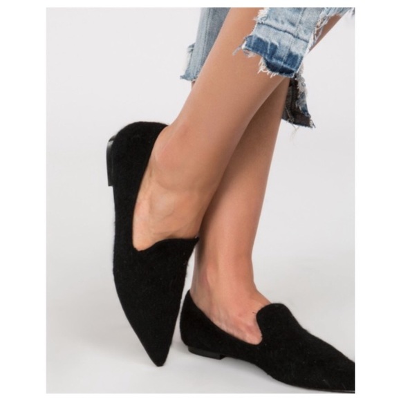 Closeout!▪️NIB POL Black Mohair Flats-8 - Picture 8 of 8